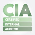 CIA Ã¢â¬â Certified Internal Auditor acronym